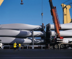 Carga de hélices de aerogeneradores