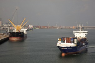 Ships in the port of Bilbao