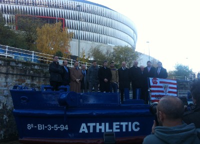 The Athletic Bilbao F.C. barge now on display in the Bilbao Maritime Museum.