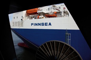 Detalle de un buque de la naviera FINNLINES