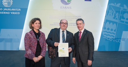 La AP de Bilbao, en el acto de homenaje del Gobierno vasco a las empresas con certificado EMAS