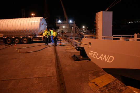 Bunkering operations of MV IRELAND