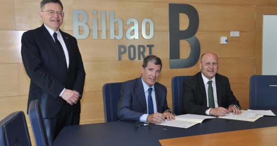 Los presidentes de los puertos de Bilbao y Valencia firman  un protocolo de colaboración para impulsar la intermodalidad  y la responsabilidad social corporativa