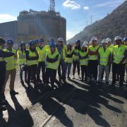 Alumnos de la Escuela de Ingeniería de Cantabria visitan  las obras del espigón central y la estabilización de  la antigua cantera del Puerto de Bilbao