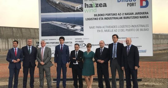 Construction works commence on marine wind tower manufacturing plant for Haizea Wind in Port of Bilbao