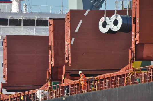 Unloading of steel coils