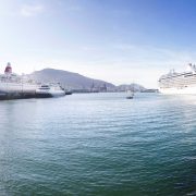 Three cruise vessels on the same day carrying 1,600 passengers