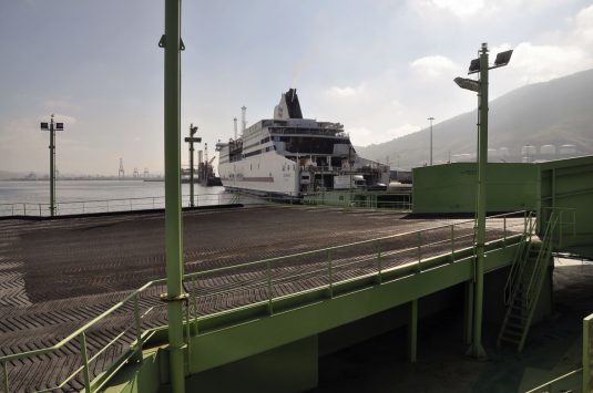 2 of the roro ramps of the port