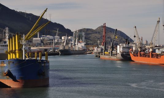 Ships at the port of Bilbao