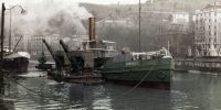 Dredging the river in the Campo Volantín area (1946)