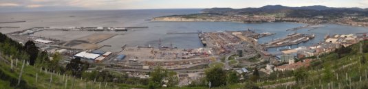 Panoramic view of the port