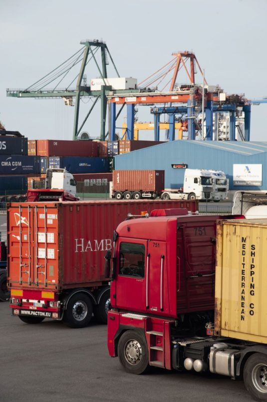 Lorries at port Lorries at port