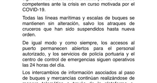 The Port of Bilbao is maintaining its activity and logistics operations