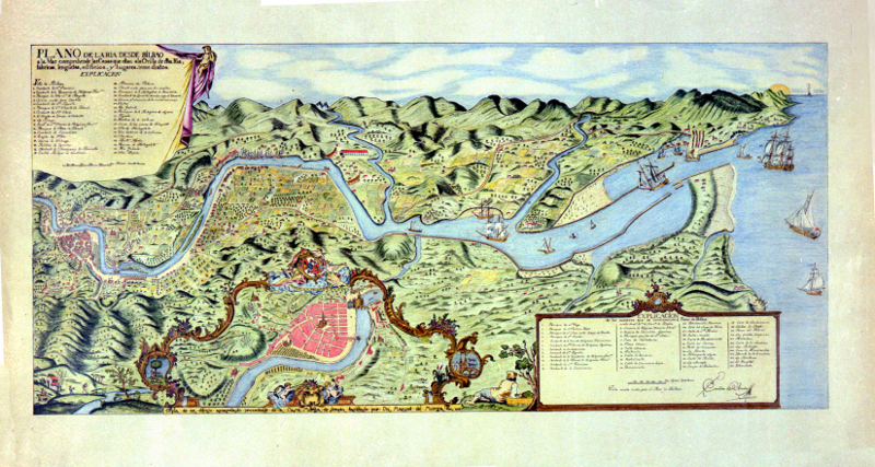 La historia_plano Bilbao y la ría en el S. XVIII