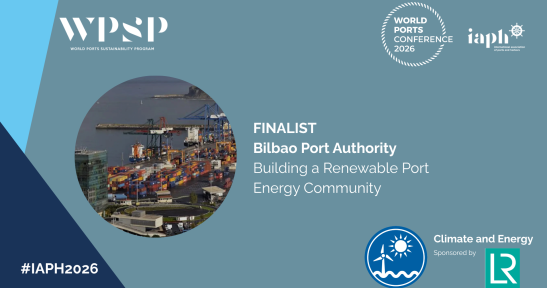 Bilboko Portuak portuko energia-eredu berri baten aldeko apustua, finalista IAPH Sustainability Awards 2026an